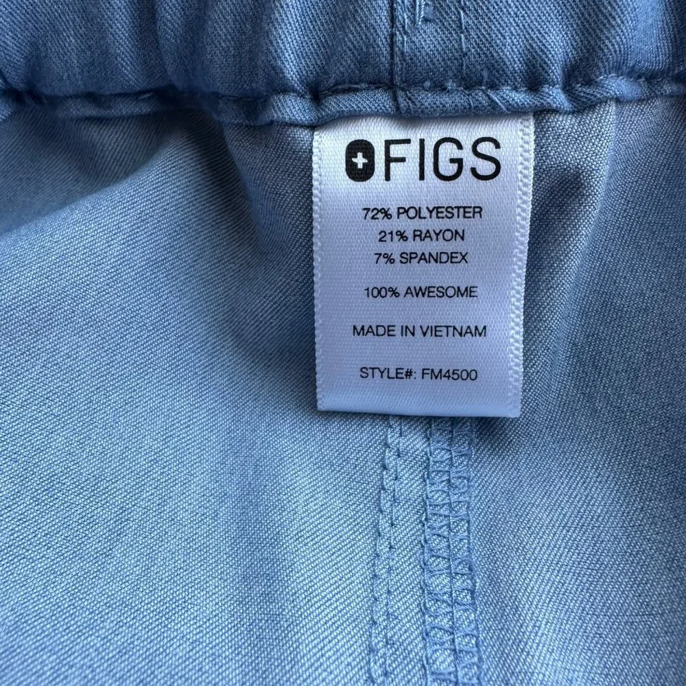 FIGS Technical Collection Bottom Scrubs In Blue Color Straight Leg Sz L